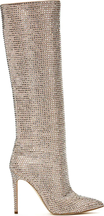 Holly 115mm crystal-embellished knee-high boots