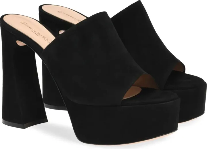 Holly 70mm platform suede mules - Image 2