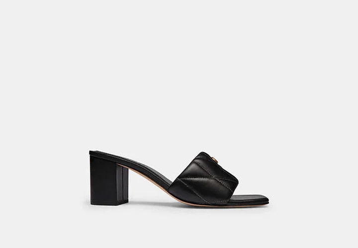 Holly Block Heel Sandal With Quilting - Image 5