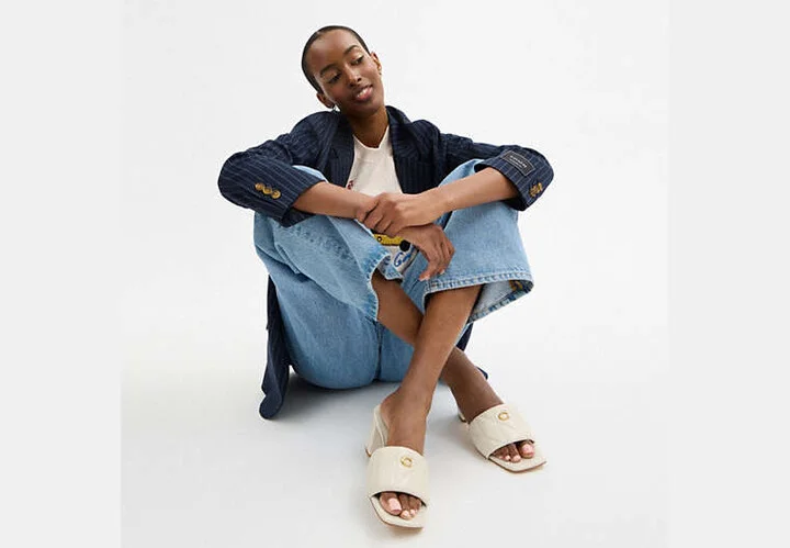 Holly Block Heel Sandal With Quilting - Image 6