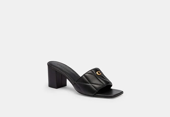 Holly Block Heel Sandal With Quilting