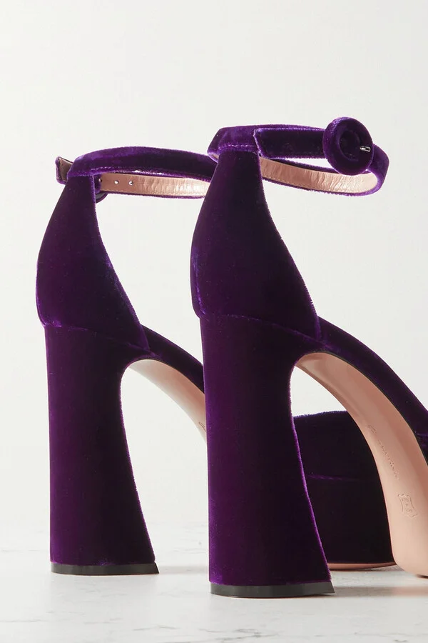 Holly D'Orsay 120 velvet platform pumps - Image 4