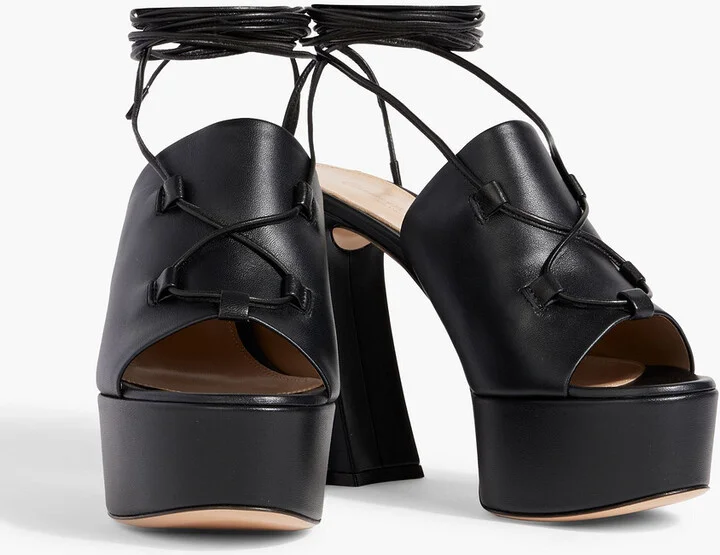 Holly lace-up leather platform sandals - Image 2