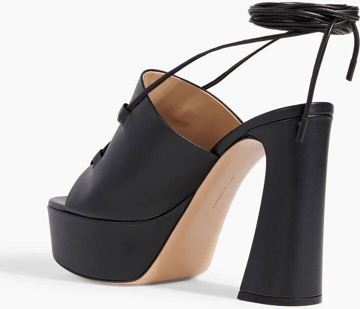 Holly lace-up leather platform sandals - Image 3