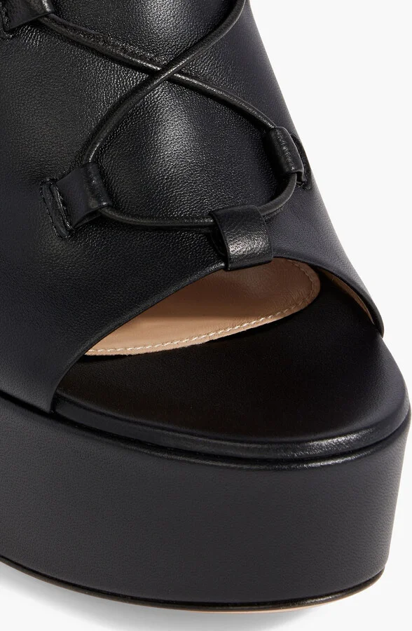 Holly lace-up leather platform sandals - Image 4