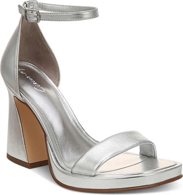 Holmes Womens Faux Leather Ankle Strap Heels