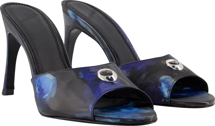 Holographic Logo Mules - Coperni - Blue/Black - Vegan Leather