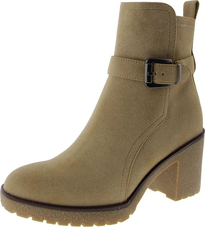 HOLT Womens Faux Leather Zipper Ankle Boots