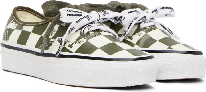 HommeGirls Green & Beige OTW by Vans Edition Authentic 44 Sneakers - Image 4