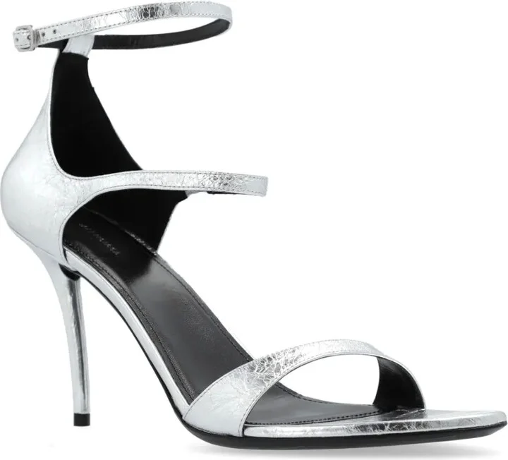 Honey metallic leather sandals - Image 4