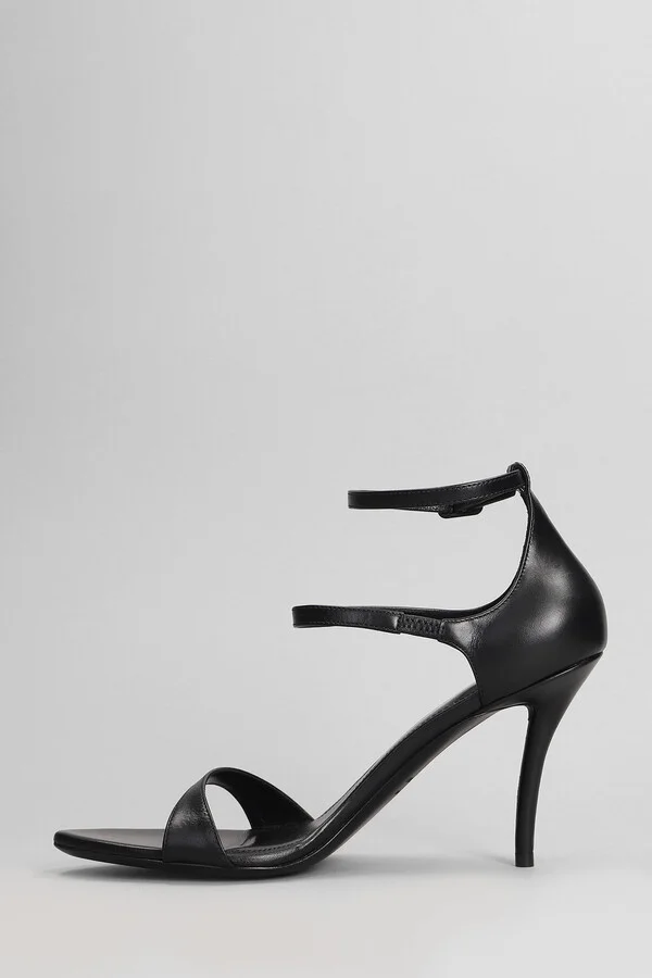 Honey Sandals In Black Leather - Image 3