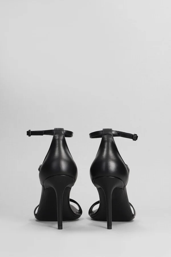 Honey Sandals In Black Leather - Image 4
