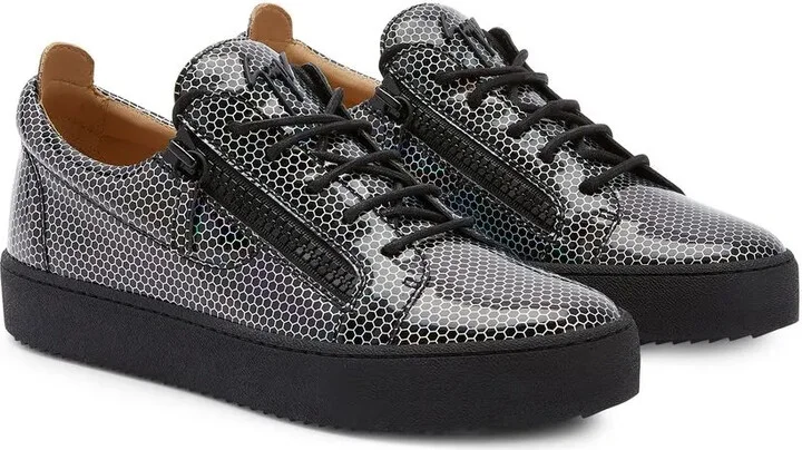 Honeycomb-Pattern Vinyl Sneakers - Image 2