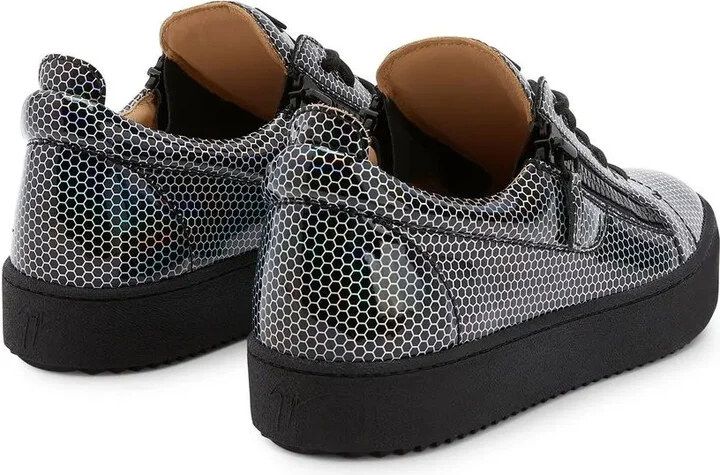 Honeycomb-Pattern Vinyl Sneakers - Image 3