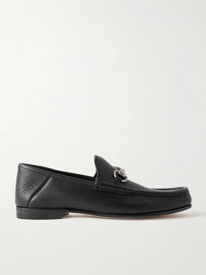 Horsebit 1953 Collapsible-Heel Embellished Full-Grain Leather Loafers