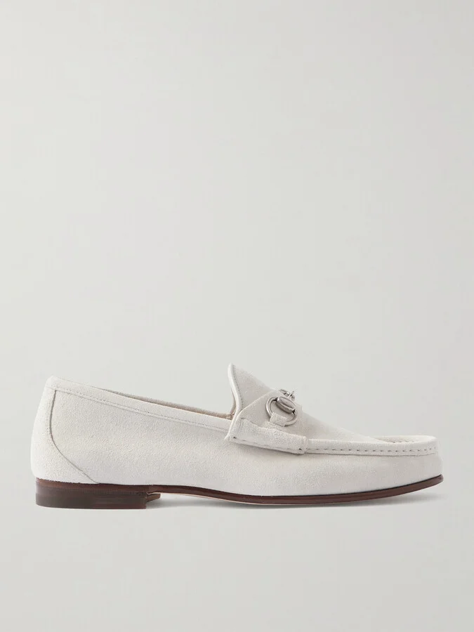 Horsebit 1953 Collapsible-Heel Embellished Suede Loafers