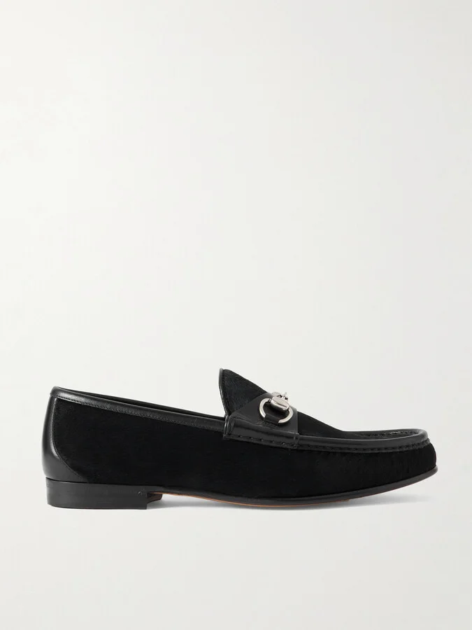 Horsebit 1953 Leather-Trimmed Calf Hair Loafers