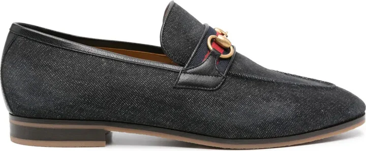 Horsebit denim loafers