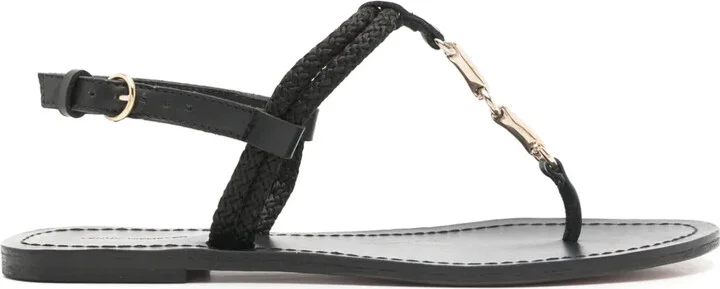 Horsebit-Detail Leather Sandals