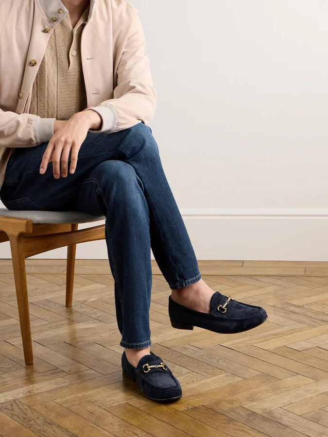 Horsebit-Embellished Suede Loafers - Image 2