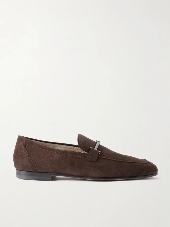 Horsebit-Embellished Suede Loafers