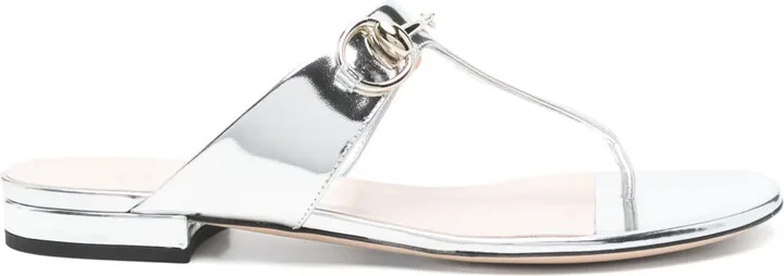 Horsebit flap sandals