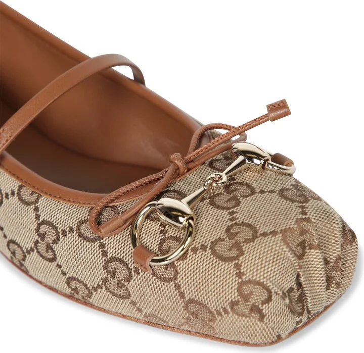 Horsebit Gg Beige Ballet Flats - Image 4