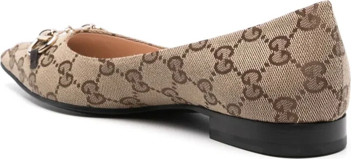Horsebit GG-canvas ballerina shoes - Image 3