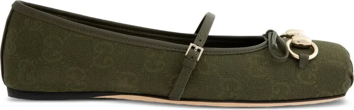 horsebit GG canvas ballet flats