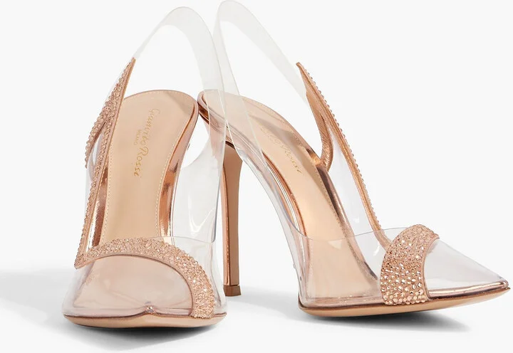 Hortensia crystal-embellished PVC slingback pumps - Image 2