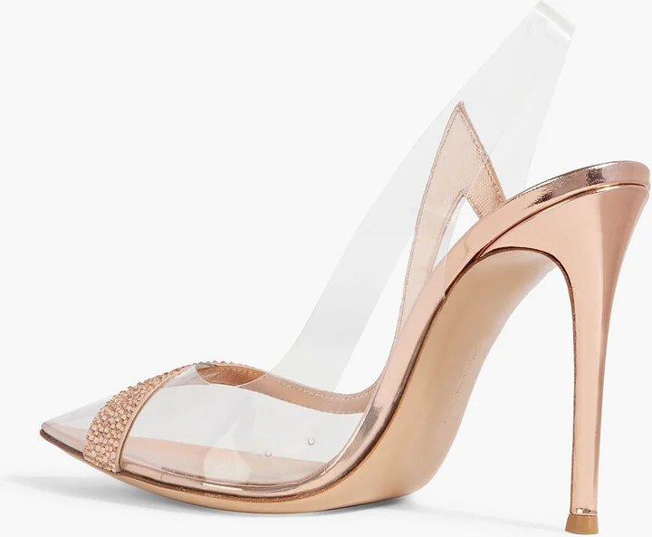 Hortensia crystal-embellished PVC slingback pumps - Image 3