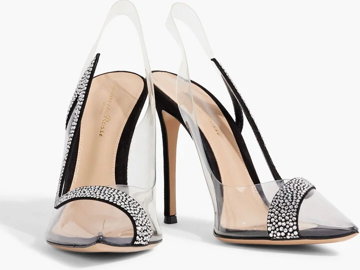 Hortensia crystal-embellished PVC slingback pumps - Image 2