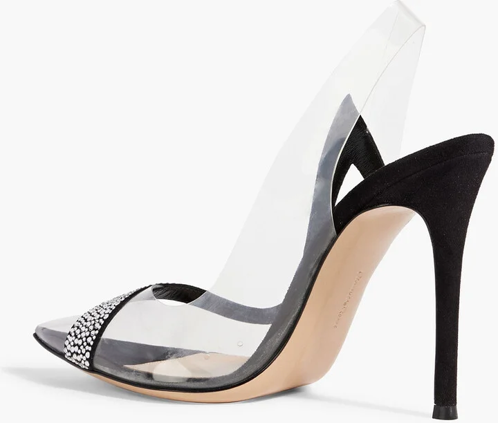 Hortensia crystal-embellished PVC slingback pumps - Image 3