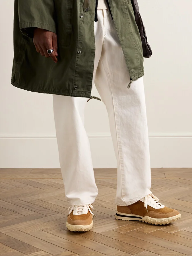 Hospoa Fringed Leather-Trimmed Suede Sneakers - Image 2