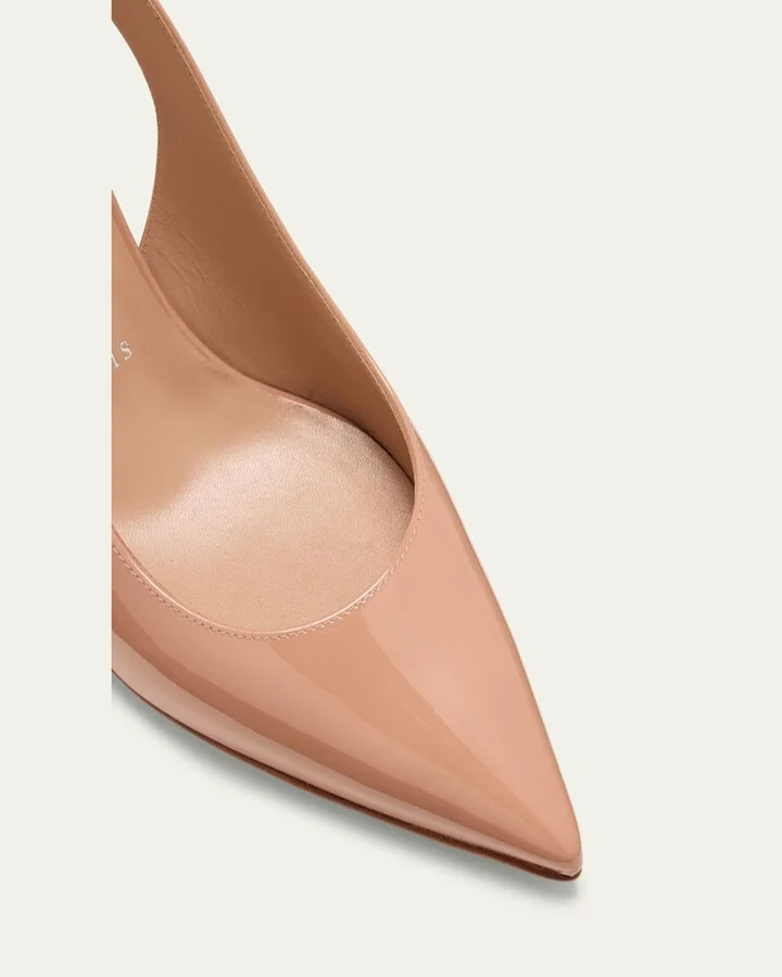 Hot Chick Patent Red Sole Slingback Pumps - Image 7