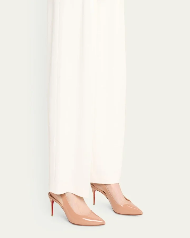 Hot Chick Patent Red Sole Slingback Pumps - Image 11