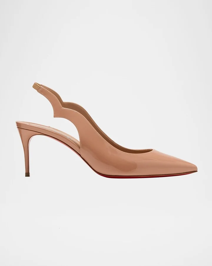 Hot Chick Patent Red Sole Slingback Pumps