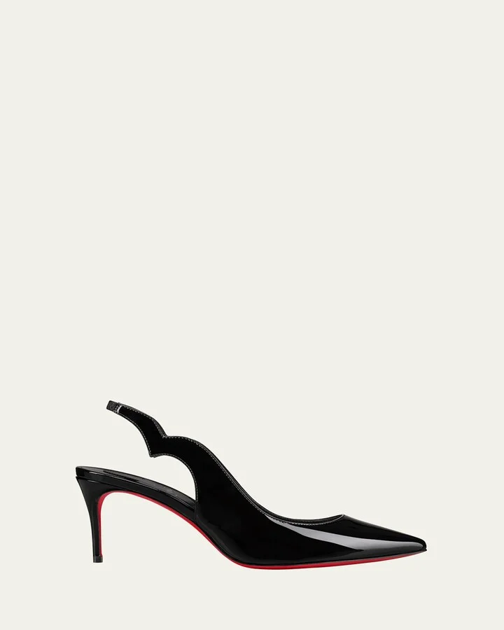 Hot Chick Patent Red Sole Slingback Pumps