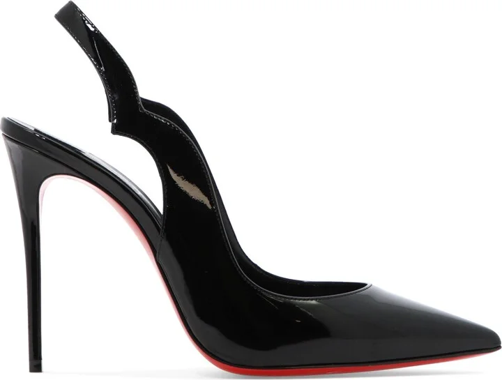 Hot Chick Sling Heeled Shoes Black