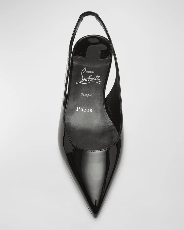 Hot Chickita Patent Red Sole Slingback Flats - Image 7
