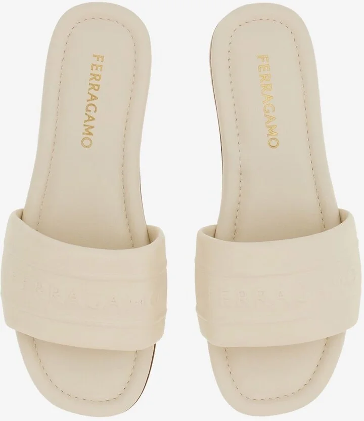 Hotel Logo Leather Slides - Image 2
