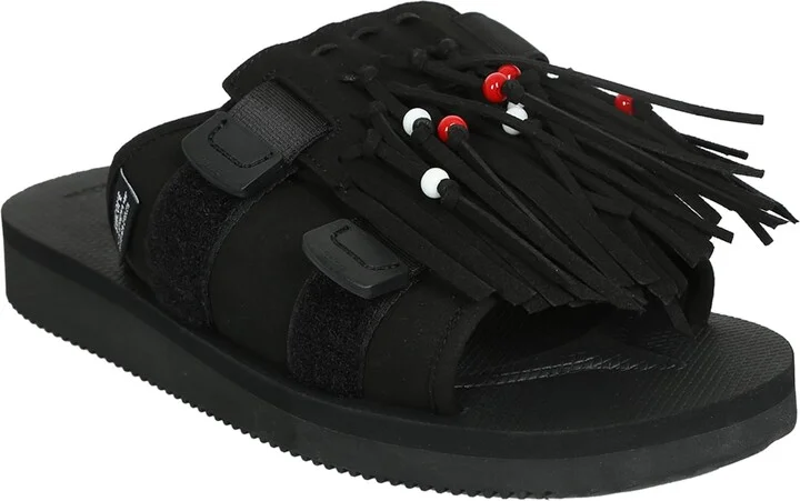 Hoto-cab Fringed Black Sandals - Image 2