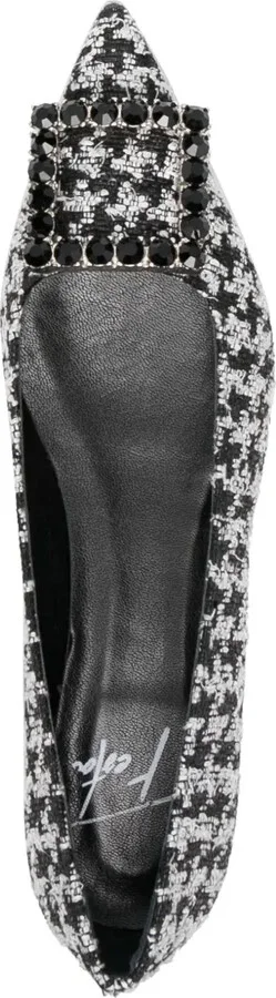Houndstooth Leather Ballerina Shoes - Image 4