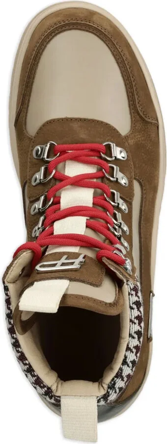 Houndstooth-Panel Lace-Up Boots - Image 3