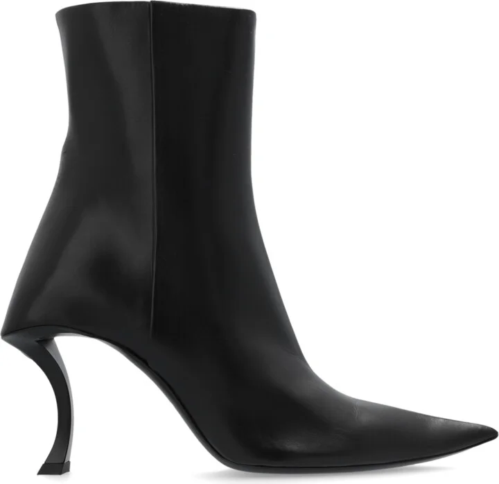 ‘Hourglass’ Heeled Ankle Boots, , - Black