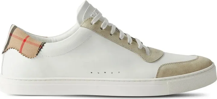 House Check-print leather sneakers