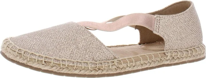 How Elastic Womens Glitter Metallic Espadrilles