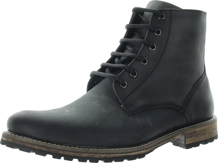 Hoyt Mens Lace-Up Leather Motorcycle Boots