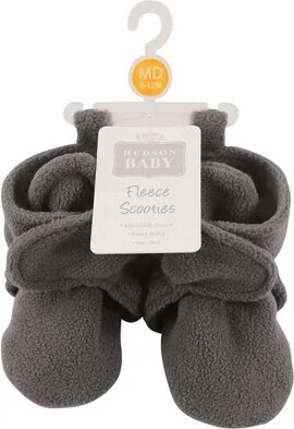 Hudson Baby Baby and Toddler Cozy Fleece Booties, Dark Gray, 3 Toddler - Image 2