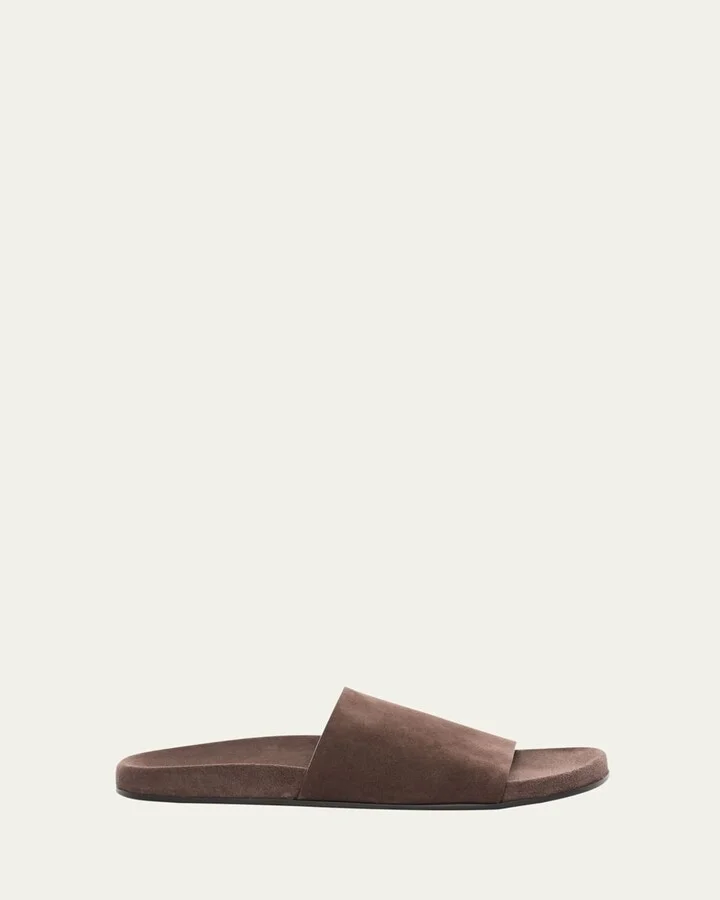 Hugh Suede Flat Slide Sandals